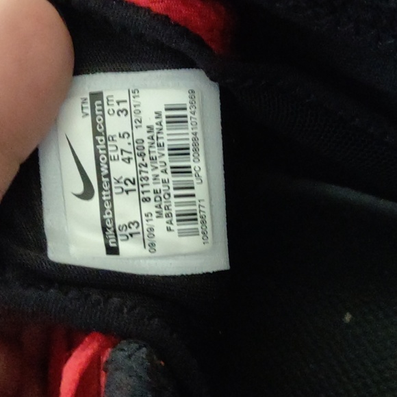 Pair of Nike lunarestoa 2 red size 13 - Picture 3 of 3